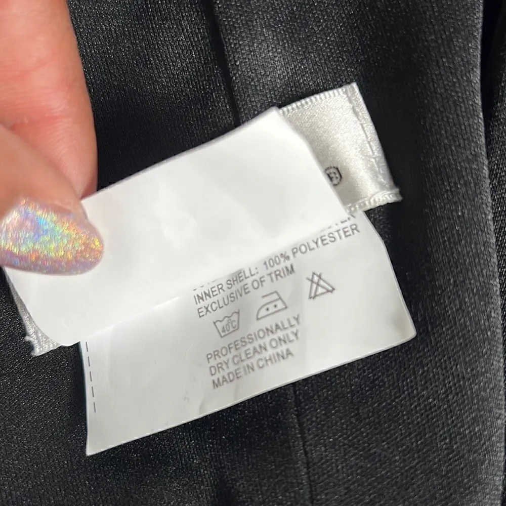 Kleinfeld Sleeveless A-Line/Princess Off The Shoulder Floor Length Dress Black - Picture 15 of 16